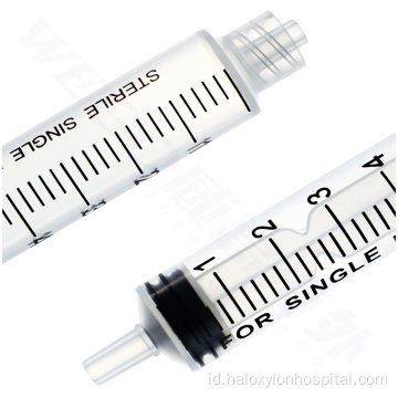 Disposable Luer Slip/Luer Lock Syringe 5ml dengan jarum